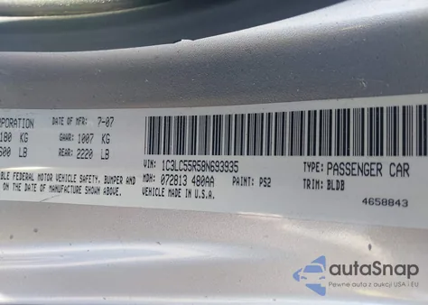 2008 Chrysler Sebring Touring из США, поврежденный, VIN 1C3LC55R58N693935